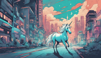 A colorful unicorn illustration