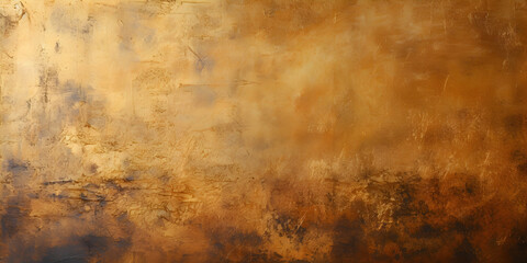 Obraz premium Brown beige textured oil paint wit golden elements, abstract background