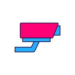 Filled outline Security camera icon isolated on white background. Vector