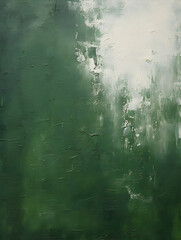 Abstract and textured oil paint background in soft green and white colors