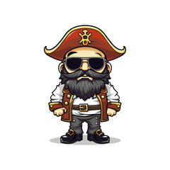 Pirate mascot logo vector illustration