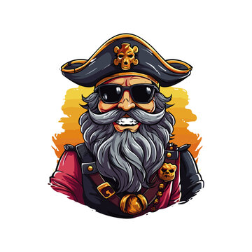 Pirate mascot logo vector illustration
