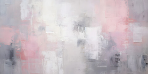 Abstract and textured oil paint background in grey and pink colors