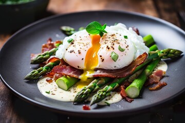 Fototapeta na wymiar Wholesome Breakfast: Eggs and Bacon