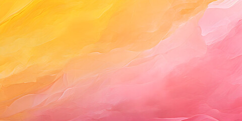 Abstract and textured oil paint background in yellow and soft pink colors 