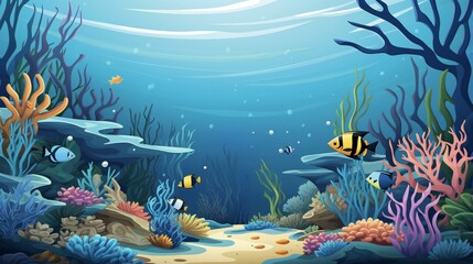 Obraz premium underwater sea aquarium environment