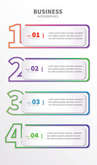 colorful step business infographic with numbersv