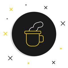 Line Cup of tea icon isolated on white background. Colorful outline concept. Vector