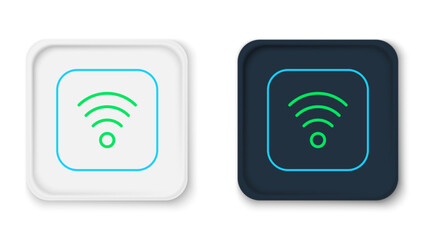 Line Wi-Fi wireless internet network symbol icon isolated on white background. Colorful outline concept. Vector