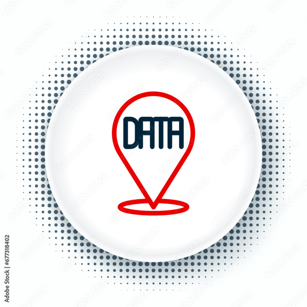 Poster line data analysis icon isolated on white background. business data analysis process, statistics. ch