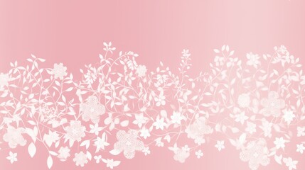  a light pink background with white flowers and leaves on a light pink background with white flowers and leaves on a light pink background.