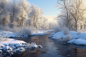 Obraz na płótnie Canvas Peaceful winter landscape