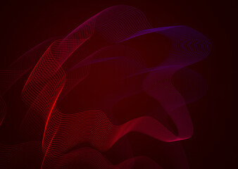 3D wavy figure with a transition from red to blue, on a dark background