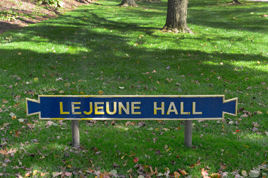 Lejeune Hall sign on campus at the United States Naval Academy at Annapolis MD
