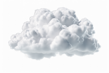 White clouds isolated on transparent background, png file