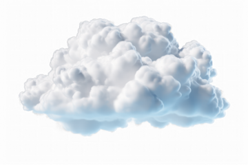 White clouds isolated on transparent background, png file