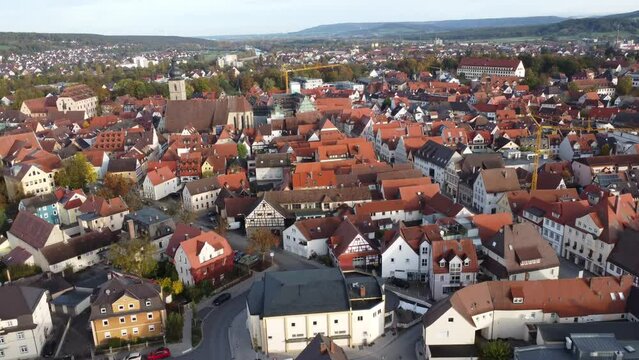 Drone shot of Forchheim, Fraenkische Schweiz