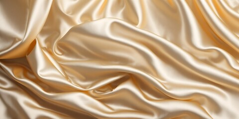 Obraz premium Abstract background of light beige silk satin, with a subtle sheen. Background, texture. (Generative AI)