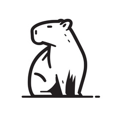 Capybara logo for graphic design, capybara designs for prints and commercial publications, vectorized capybara