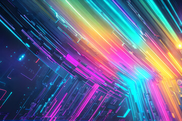 Obraz premium cyberpunk background, futuristic on technology design, data flow, Generative AI