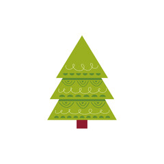 Christmas winter tree. modern flat design. Can be used for printed materials - leaflets, posters, business cards or for web.