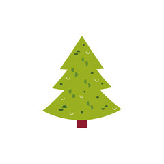 Christmas winter tree. modern flat design. Can be used for printed materials - leaflets, posters, business cards or for web.