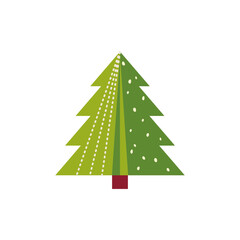 Obraz premium Christmas winter tree. modern flat design. Can be used for printed materials - leaflets, posters, business cards or for web.