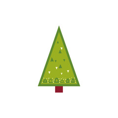 Christmas winter tree. modern flat design. Can be used for printed materials - leaflets, posters, business cards or for web.