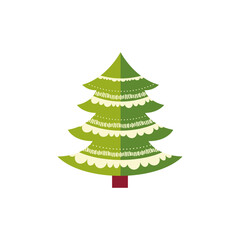 Christmas winter tree. modern flat design. Can be used for printed materials - leaflets, posters, business cards or for web.