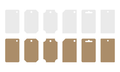 Hang Tags Cards. Mockup To Promote Products Such As Clothing, Food Or Beverage, Isolated On White Background. Vector Illustration