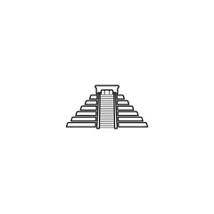 Aztec pyramid icon isolated on white background