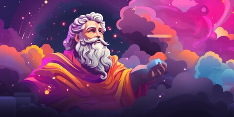 Abstract illustration looking down from the heavens. 