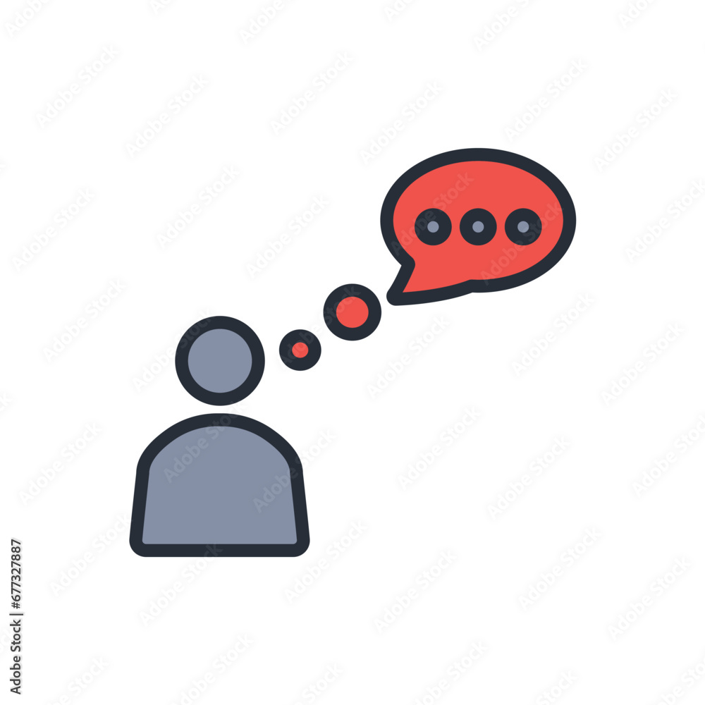 Poster thinking icon. vector.editable stroke.linear style sign for use web design,logo.symbol illustration.