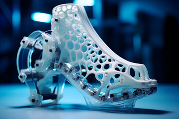 bionic prosthesis. an artificial human leg created using 3D printing