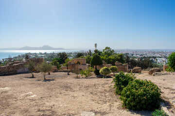 Fototapeta premium Carthage, great city of antiquity on the north coast of Africa, now a residential suburb of the city of Tunis, Tunisia