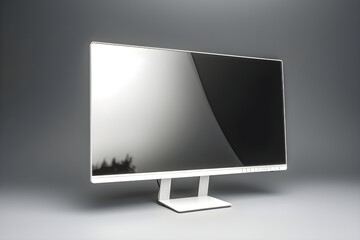 3D render of a modern LCD monitor on a gray background.