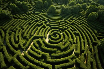 Naklejka premium Aerial view of maze-like patterns created by interlocking treetops