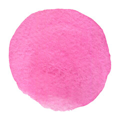Pink watercolor circle. Hand drawn watercolor brushstroke or spot