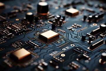 Image of complex details and texture patterns of a printed circuit board.