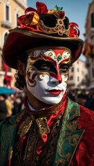 Karneval in Venedig, generated image - obrazy, fototapety, plakaty