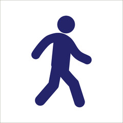 Walking man icon isolated vector illustration on white transparent background.