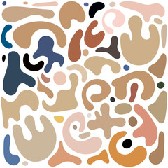 boho abstract fluid shapes vector set  