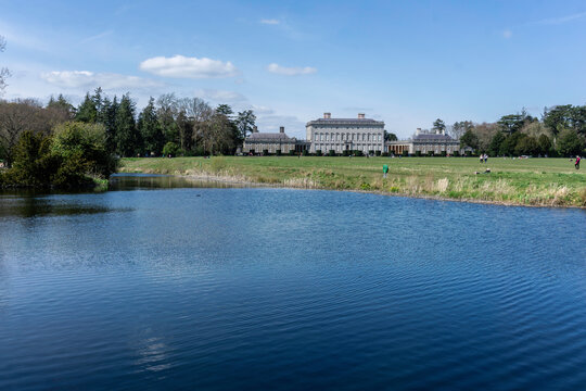 The lake and parkland in front of Castletown House in Kildare, Ireland. The house was built in the 1720s. 