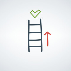 ladder staircase up for success concept of business development. climb up. Stock vector illustration isolated on white background.