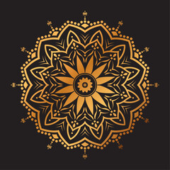 Ornamental Geometric luxury mandala pattern vector design golden