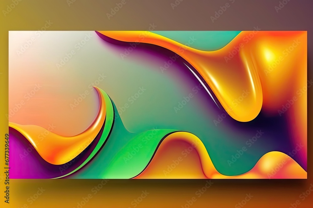 Poster abstract background with colorful waves