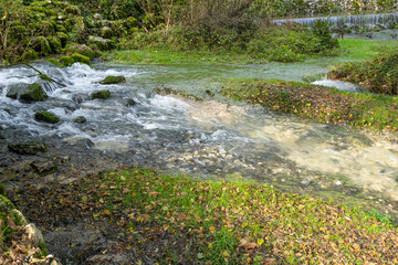 view of the source of the Serenissima in Polcenigo, Italy