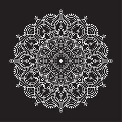 Ornamental Geometric luxury mandala pattern vector design white