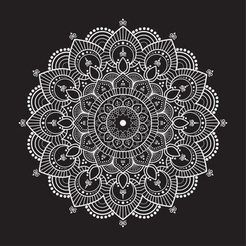 Ornamental Geometric luxury mandala pattern vector design white