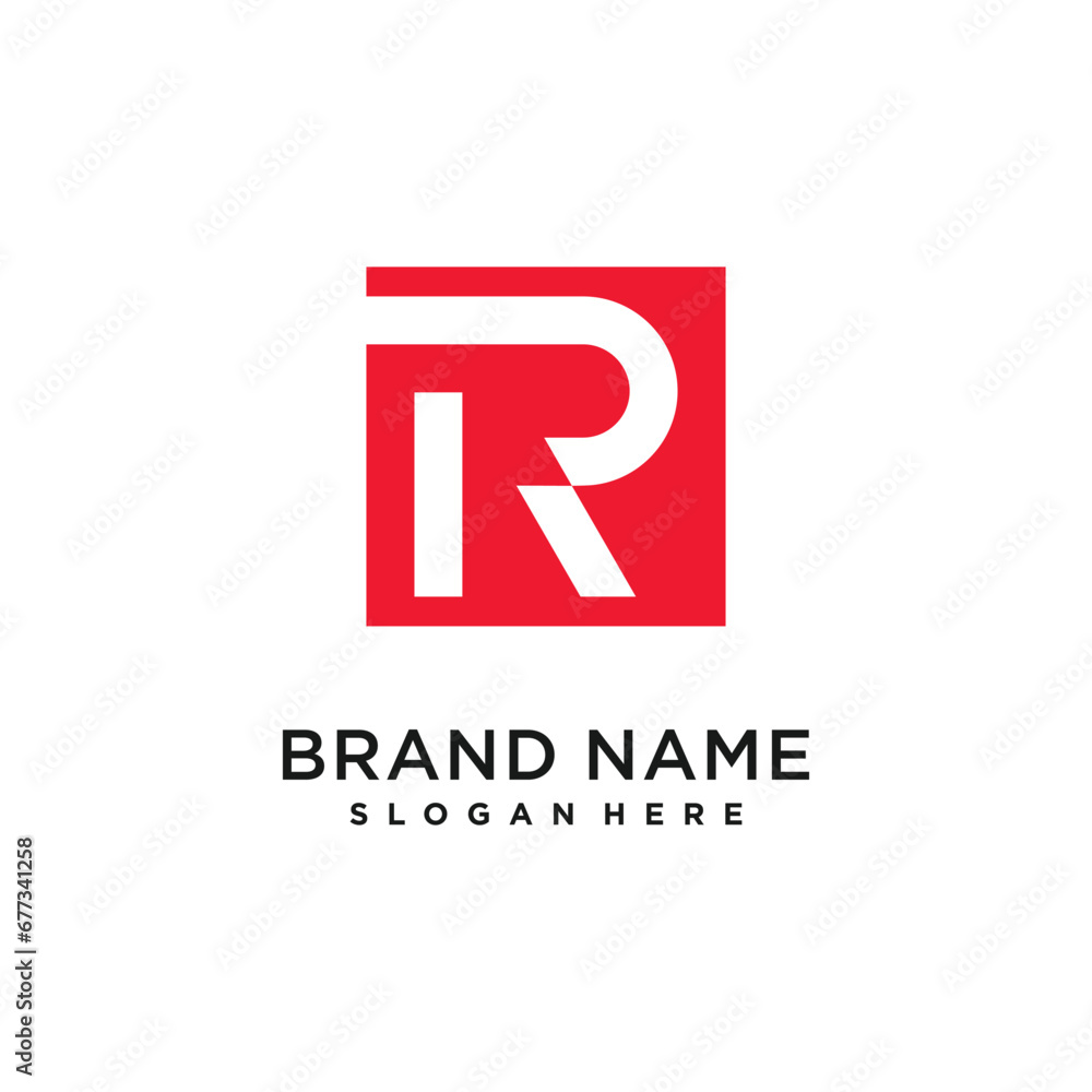 Poster r design element vector icon with creative modern concept idea